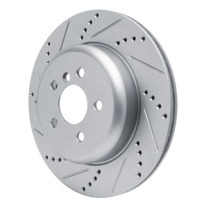 BMW 230I Brake Rotor (1) - Rear - R1 Concepts - Drilled & Slotted - Silver - `17-`25